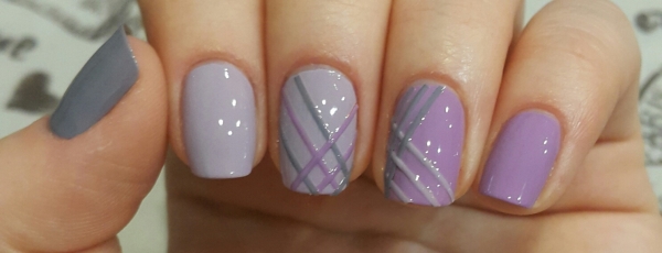 Серо-фиолетовый дизайн с лентой